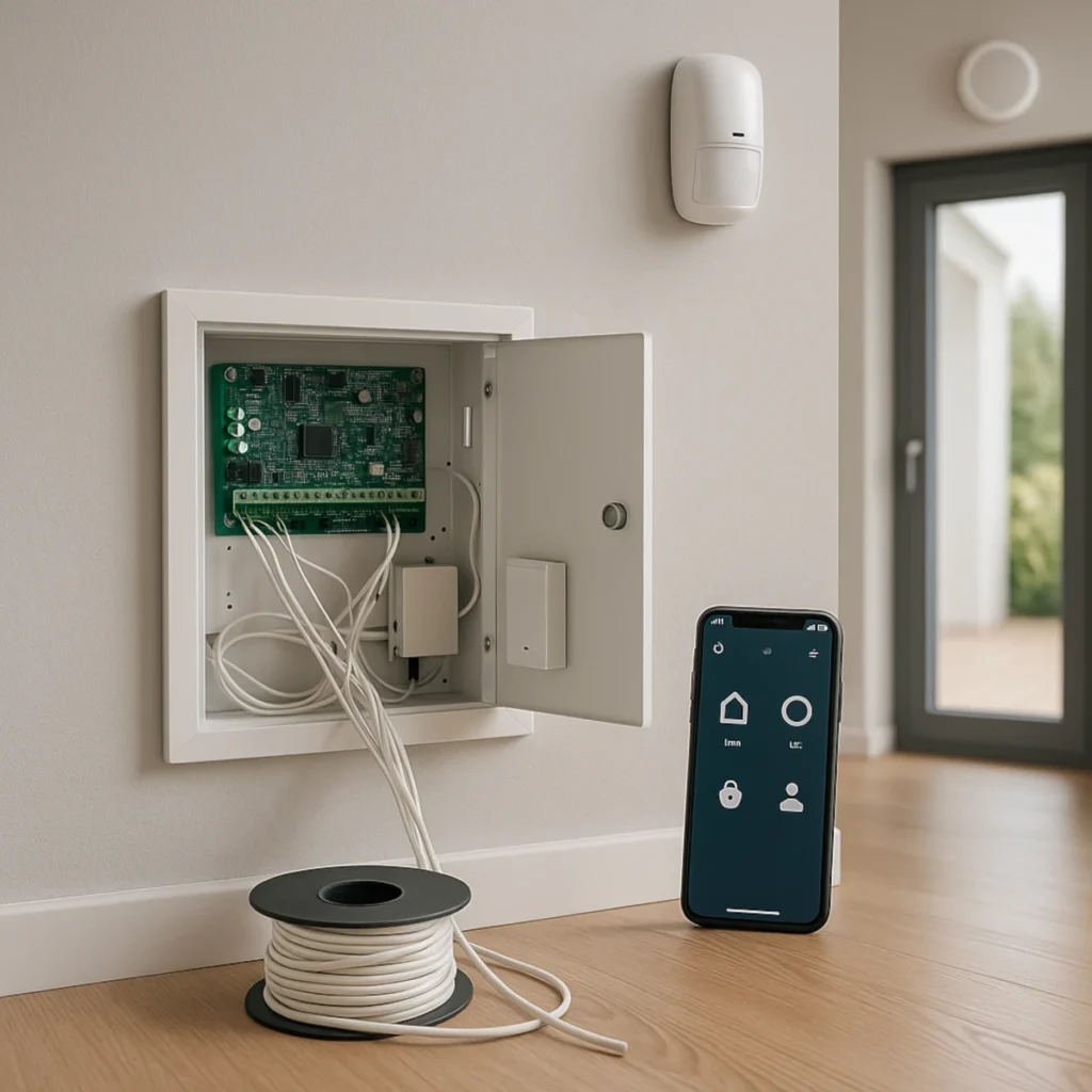 Montaż centrali i czujek w domu jednorodzinnym, porównanie przewodowego i bezprzewodowego systemu