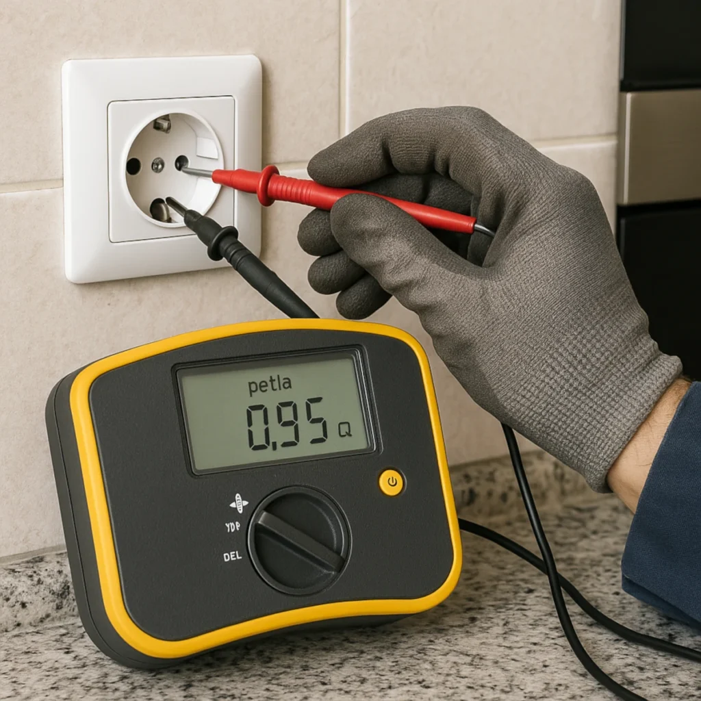 Protokół odbioru instalacji elektrycznej – pomiar pętli zwarcia w gniazdku typu E