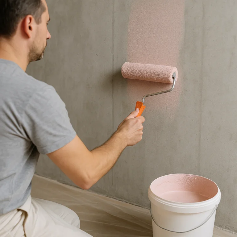 Gruntowanie przed malowaniem – grunt sczepny z kwarcem na betonie