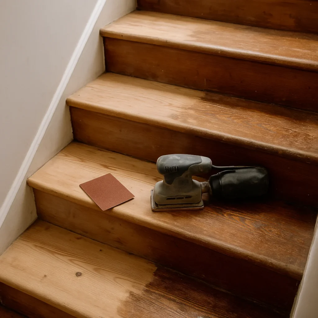 Jak odnowić stare schody drewniane – wyszlifowane stopnie przed lakierowaniem