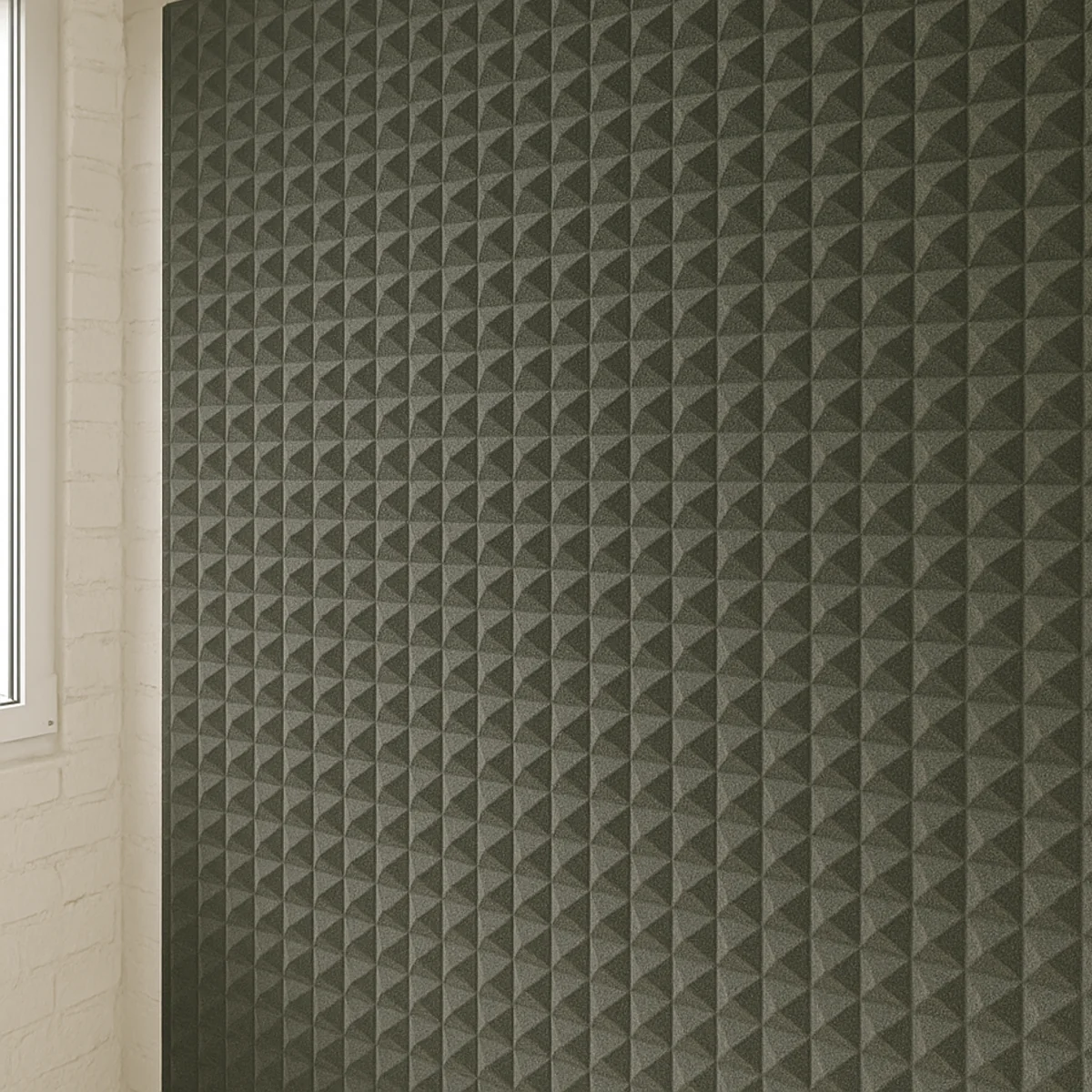 Ściana wyciszona – mata wygłuszająca na ścianę z ciemnych paneli akustycznych