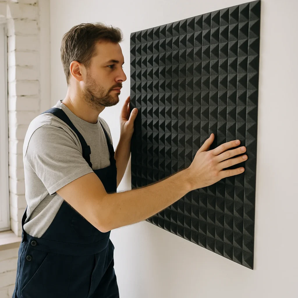 Montaż panelu akustycznego – mata wygłuszająca na ścianę w mieszkaniu