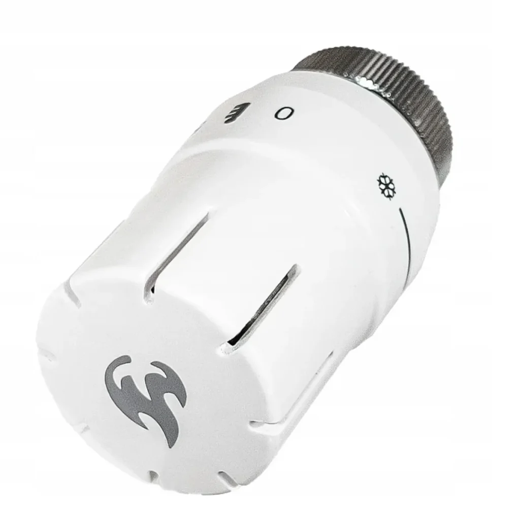 Głowica termostatyczna do grzejnika biała z regulacją temperatury