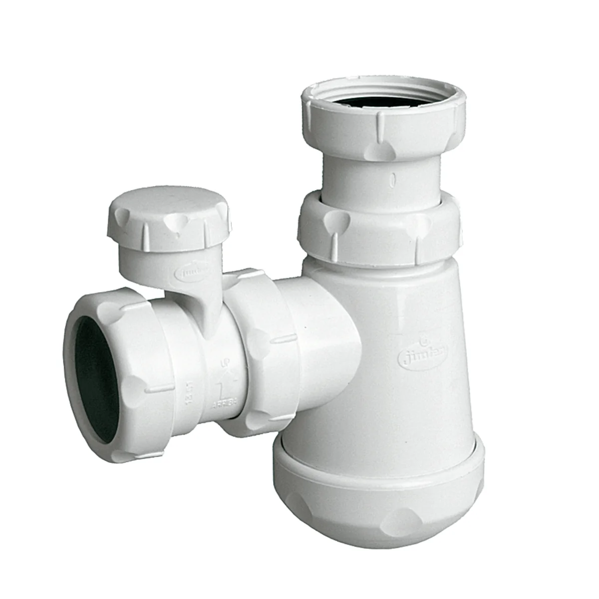 Syfon butelkowy do umywalki z nakrętkami i króćcem odpływowym