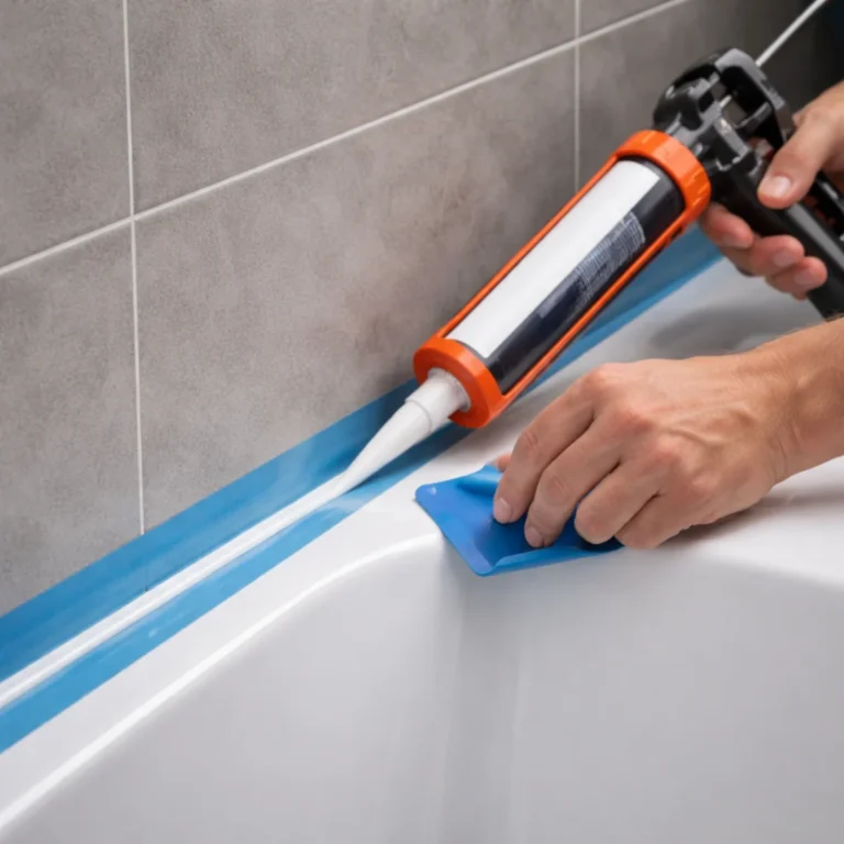 Silikon bez smug przy wannie – nakładanie i wygładzanie