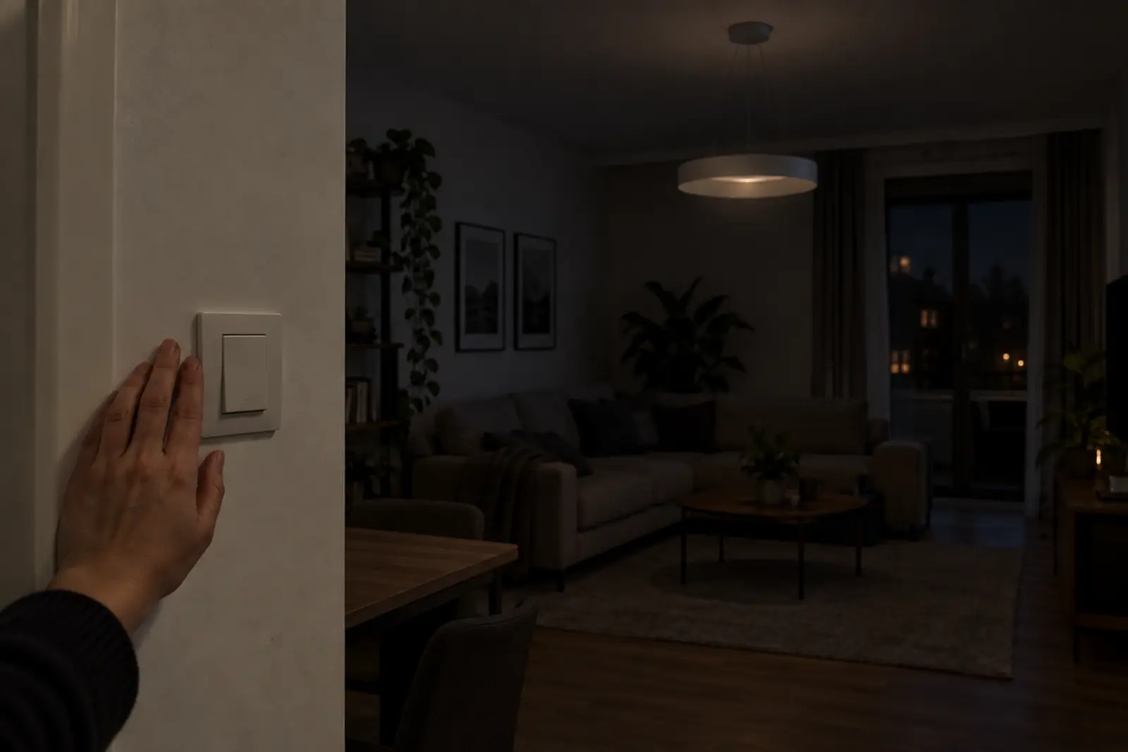 Słaba poświata lampy LED po wyłączeniu światła