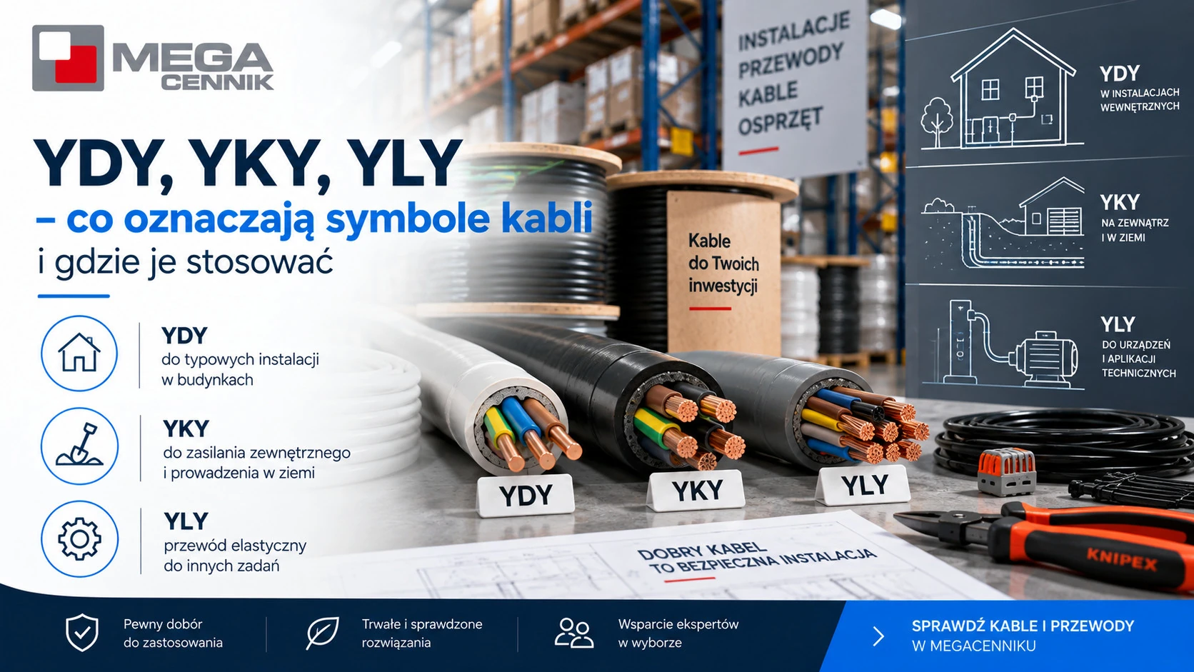 YDY, YKY i YLY – symbole kabli elektrycznych oraz przykłady ich zastosowania